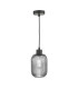 Sawyer Ceiling Pendant Matt Black and Smoked Ribbed Glass