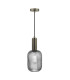 Sawyer Ceiling Pendant Antique Chrome and Smoked Ribbed Glass