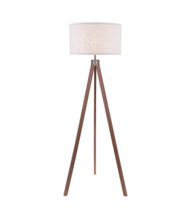 Armitage Tripod Floor Lamp Dark Wood With Shade-1