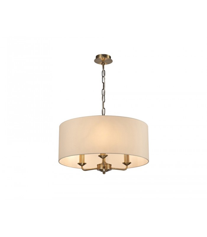 3 Light Multi Arm Ceiling Pendant without Shade, c, w 2m Chain, E14 Antique Brass - 14