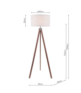 Armitage Tripod Floor Lamp Dark Wood With Shade-2