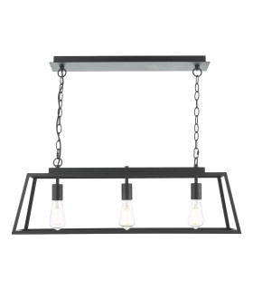 Claudia 3 Light Bar Ceiling Pendant Matt Black-1