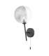 Cohen Wall Light Matt Black With Smoked/Clear Ribbed Glass-1
