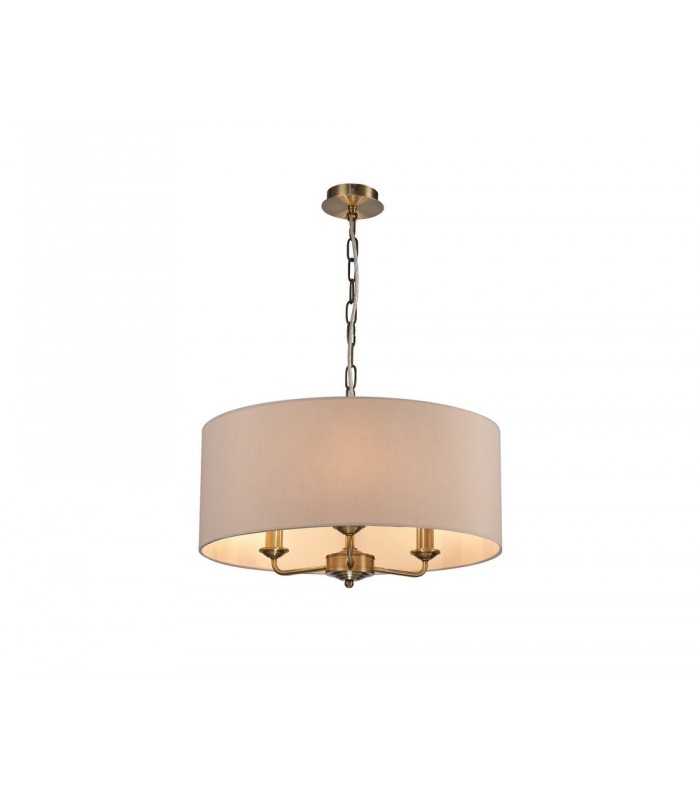 3 Light Multi Arm Ceiling Pendant without Shade, c, w 2m Chain, E14 Antique Brass - 15