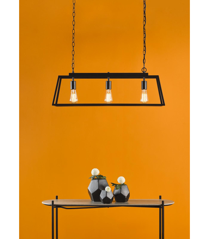 Claudia 3 Light Bar Ceiling Pendant Matt Black-2