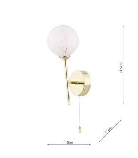 Cohen Wall Light Polished Gold With White Confetti Glass-2