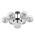 Cohen 7 Light Ceiling Pendant Matt Black With Smoked/Clear Ribbed Glass-1