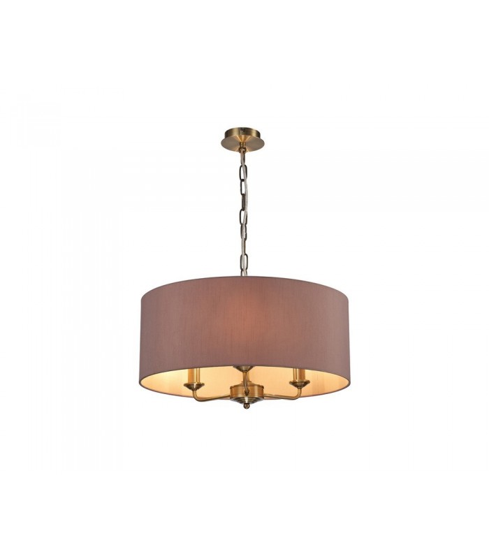 3 Light Multi Arm Ceiling Pendant without Shade, c, w 2m Chain, E14 Antique Brass - 16