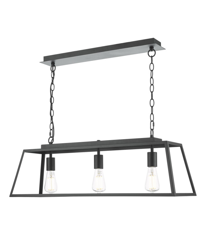 Claudia 3 Light Bar Ceiling Pendant Matt Black-7