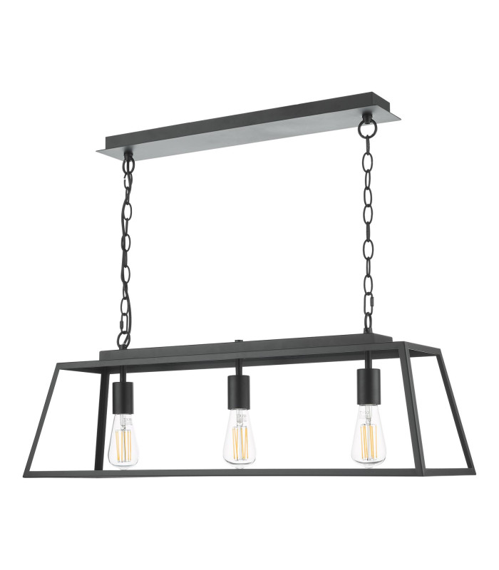 Claudia 3 Light Bar Ceiling Pendant Matt Black-8