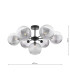 Cohen 7 Light Ceiling Pendant Matt Black With Smoked/Clear Ribbed Glass-4