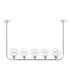 Cradle 5 Light Bar Ceiling Pendant Polished Chrome With Clear/Opal Glass-1