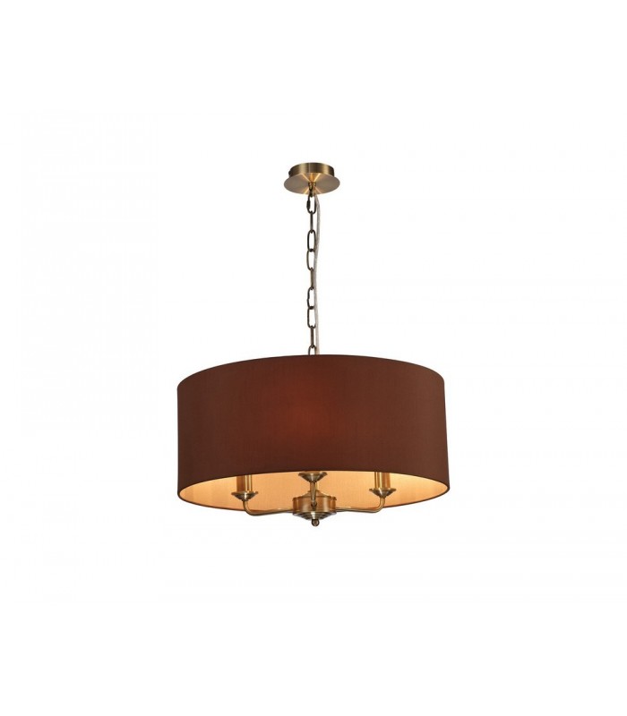 3 Light Multi Arm Ceiling Pendant without Shade, c, w 2m Chain, E14 Antique Brass - 17