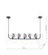 Cradle 5 Light Bar Ceiling Pendant Matt Black With Smoked/Clear Ribbed Glass-2