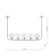 Cradle 5 Light Bar Ceiling Pendant Polished Chrome With Clear/Opal Glass-2