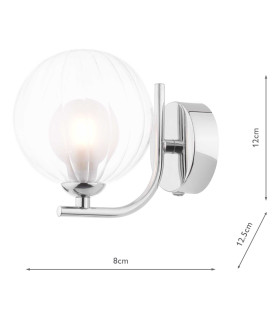 Cradle Wall Light Polished Chrome With Clear/Opal Glass-2