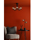 Cradle 5 Light Semi Flush Ceiling Matt Black With Smoked/Clear Ribbed Glass-2