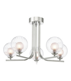 Cradle 5 Light Semi Flush Ceiling Polished Chrome With Clear/Opal Glass-1