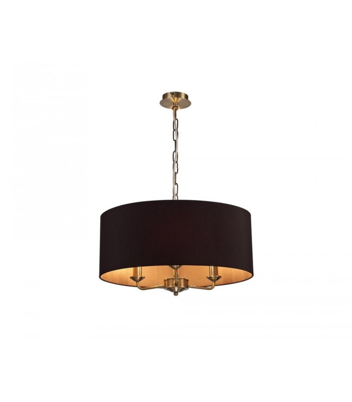 3 Light Multi Arm Ceiling Pendant without Shade, c, w 2m Chain, E14 Antique Brass - 18