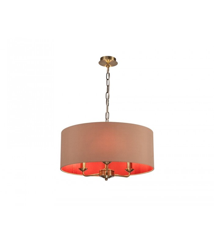 3 Light Multi Arm Ceiling Pendant without Shade, c, w 2m Chain, E14 Antique Brass - 19