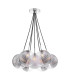 Elpis 7 Light Cluster Ceiling Pendant Polished Chrome With Smoked/Clear Ribbed Glass-1
