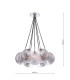 Elpis 7 Light Cluster Ceiling Pendant Polished Chrome With Smoked/Clear Ribbed Glass-2