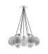 Elpis 7 Light Cluster Ceiling Pendant Polished Chrome With Smoked/Clear Ribbed Glass-3