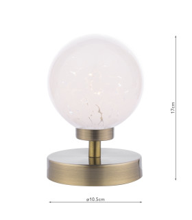 Esben Touch Table Lamp Antique Brass With White Confetti Glass-2