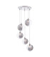 Federico 5 Light Cluster Ceiling Pendant Polished Chrome With Smoked/Clear Ribbed Glass-1
