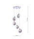 Federico 5 Light Cluster Ceiling Pendant Polished Chrome With Smoked/Clear Ribbed Glass-2