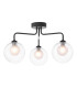 Feya 3 Light Semi Flush Ceiling Matt Black With Clear/Opal Glass-1