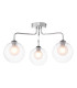 Feya 3 Light Semi Flush Ceiling Polished Chrome With Clear/Opal Glass-1