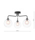 Feya 3 Light Semi Flush Ceiling Matt Black With Clear/Opal Glass-2