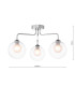 Feya 3 Light Semi Flush Ceiling Polished Chrome With Clear/Opal Glass-2