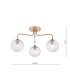 Feya 3 Light Semi-Flush Antique Bronze With Ribbed Glass-2