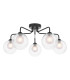 Feya 5 Light Semi Flush Ceiling Matt Black With Clear/Opal Glass-1