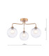 Feya 3 Light Semi-Flush Antique Bronze With Clear/Opal Glass-2