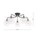 Feya 5 Light Semi Flush Ceiling Matt Black With Clear/Opal Glass-2