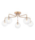 Feya 5 Light Semi-Flush Antique Bronze With Ribbed Glass-1
