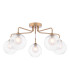 Feya 5 Light Semi-Flush Antique Bronze With Clear/Opal Glass-1