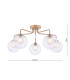 Feya 5 Light Semi-Flush Antique Bronze With Clear/Opal Glass-4