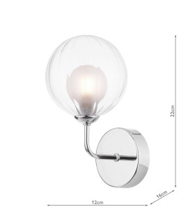 Feya Wall Light Polished Chrome With Clear/Opal Glass-2