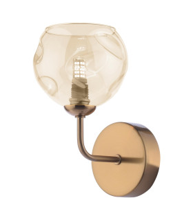 Feya Wall Light Antique Bronze With Organic Amber Glass-1