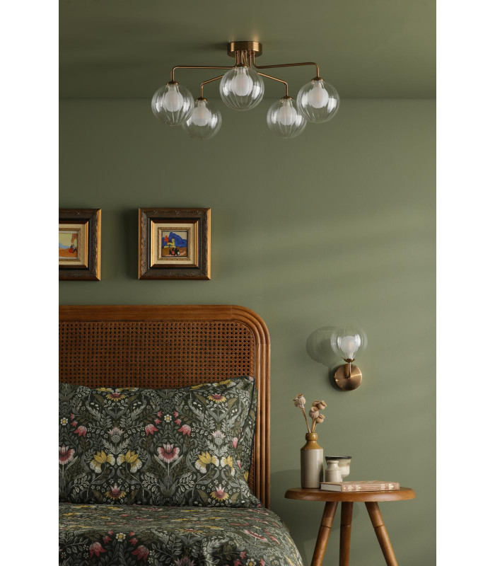 Feya Wall Light Antique Bronze With Clear/Opal Glass-3
