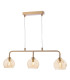 Feya 3 Light Bar Ceiling Pendant Antique Bronze With Organic Amber Glass-1