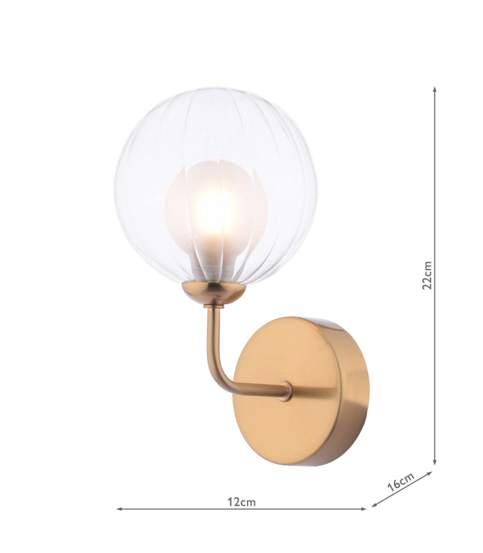 Feya Wall Light Antique Bronze With Clear/Opal Glass-4