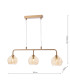 Feya 3 Light Bar Ceiling Pendant Antique Bronze With Organic Amber Glass-2