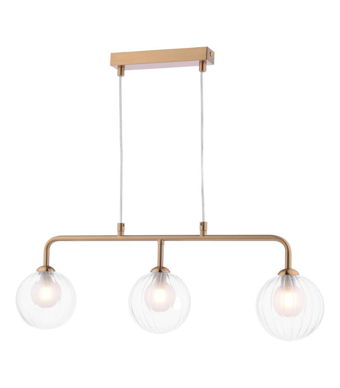 Feya 3 Light Bar Ceiling Pendant Antique Bronze With Clear/Opal Glass-1