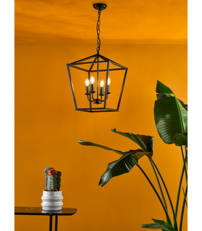 Fionn 4 Light Ceiling Pendant Matt Black-2
