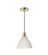 Hadano Ceiling Pendant Natural Brass & Ceramic Domed Shade-1
